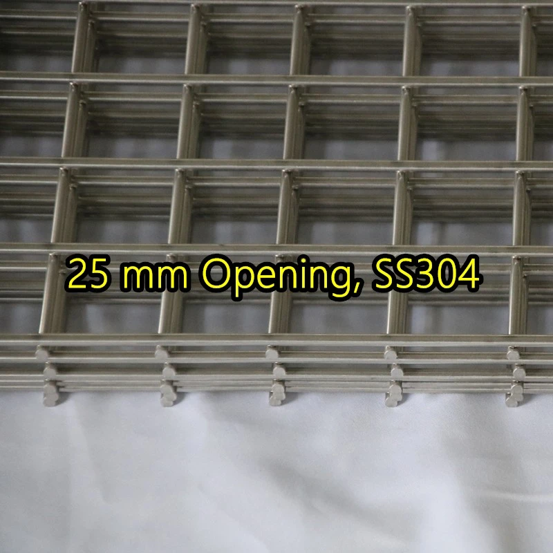 لوحة شبكية ملحومة بفتحة 25 مم SS304